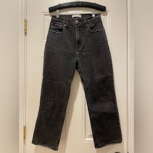 Abercrombie Black Curve Love Ankle Straight Ultra High Rise, size 4/27 XS length